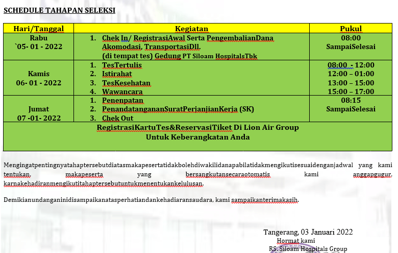 Tampakan Jadwal dari Penipuan Lowongan Kerja Dokter